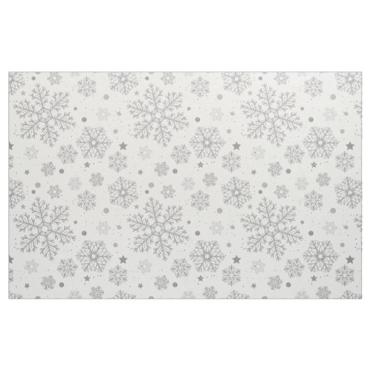 Tissu Flammes de neige en argent sur blanc (Fat Quarter)