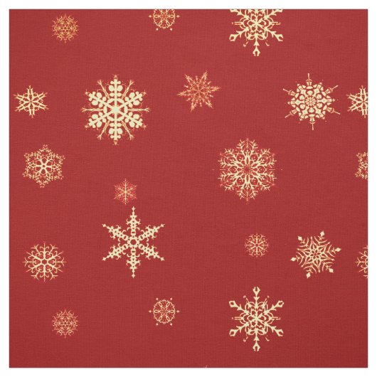 Tissu Flammes de neige sur rouge (Échantillon)