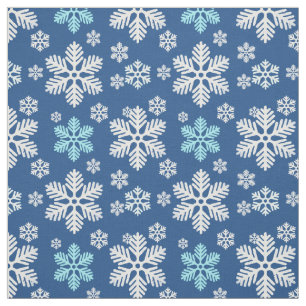 Tissu Fléaux de neige en chute Bleu à motif