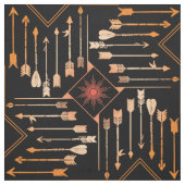 Tissu Flèches Boho et Sun V2 Orange Black ID748 (Échantillon)