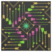 Tissu Flèches Boho et Sun V3 Neon Black ID748 (Échantillon)