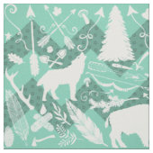 Tissu Flèches de cerfs de bison rustique Wolf et Motif d (Échantillon)