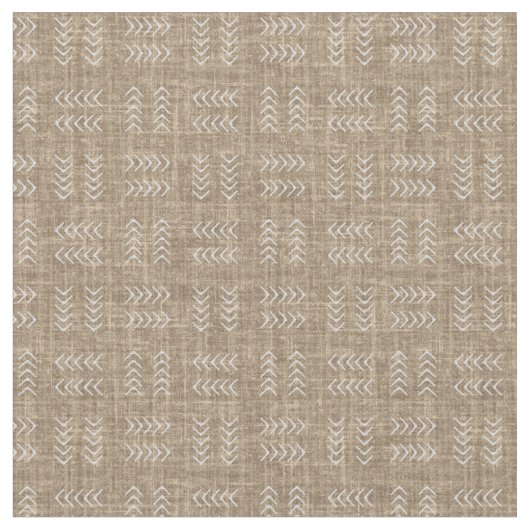 Tissu Flèches sur lin caramel (Fermer)