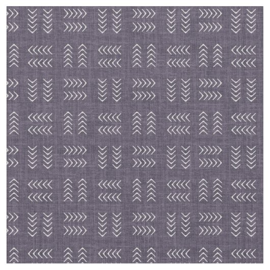 Tissu Flèches sur lin pourpre foncé (Fermer)