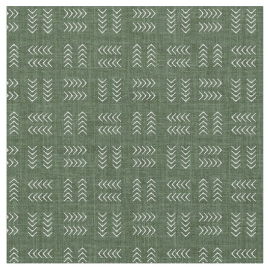 Tissu Flèches sur lin vert forêt (Fermer)