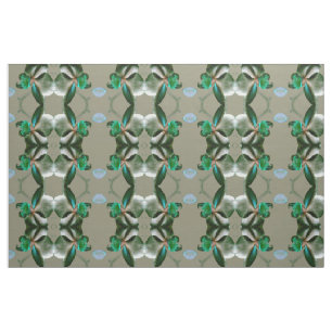 Tissu Fleur artistique en Motif bleu, vert et gris