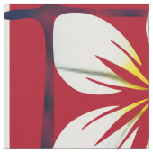 Tissu Fleur blanche rouge et bleu plaid (Fermer)