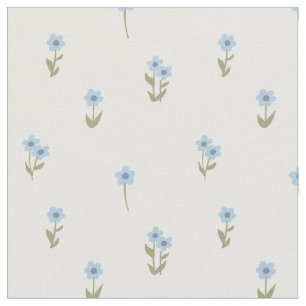 Tissu Fleur bleue sauvage bohème cottagecore délirante