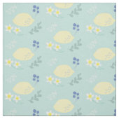 Tissu Fleur citron Motif vert (Échantillon)