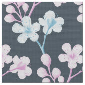 Tissu Fleur d'aubépine rose et bleue (Fermer)