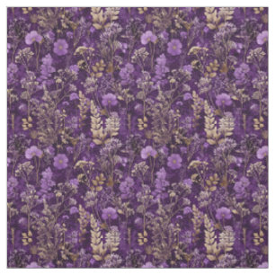 Tissu Fleur de botanique pourpre rustique gras florale v