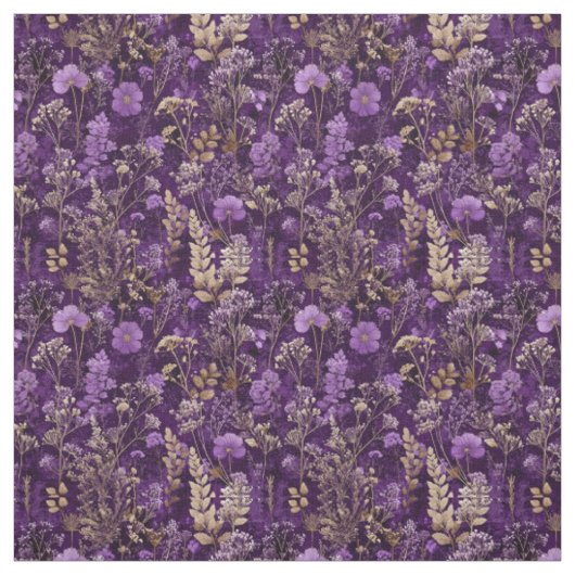 Tissu Fleur de botanique pourpre rustique gras florale v (Échantillon)
