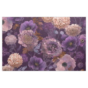 Tissu Fleur de botanique pourpre rustique vintage floral