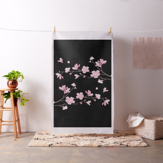 Tissu Fleur de cerisiers - Noir (In Situ)