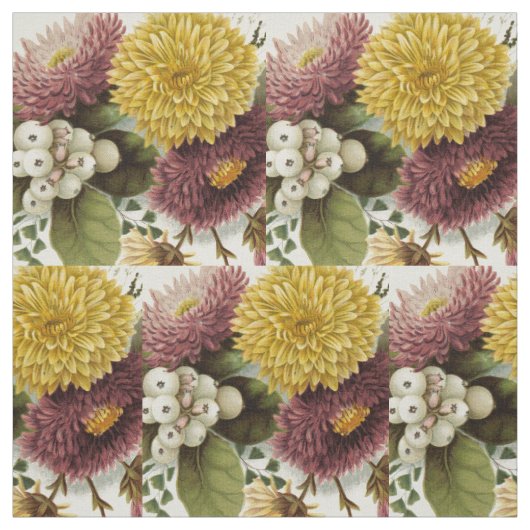 Tissu Fleur de chrysanthème mère florale (Échantillon)