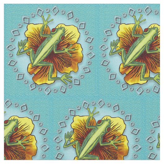 Tissu Fleur de grenouille (Fermer)