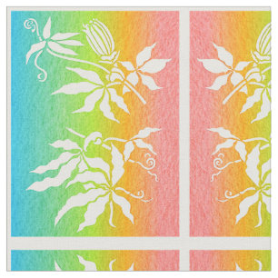 Tissu Fleur de la passion arc-en-ciel