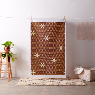 Tissu Fleur de la vie - motif sans couture - d'or