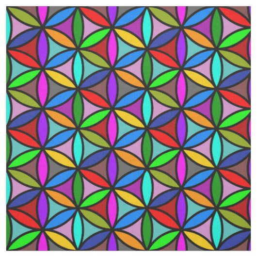 Tissu Fleur de la vie - motif sans couture - multi (Échantillon)