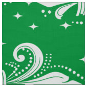 Tissu Fleur de lis blanc motif transparent sur vert (Échantillon)