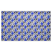 Tissu Fleur de lis bleu sur blanc (Fat Quarter)
