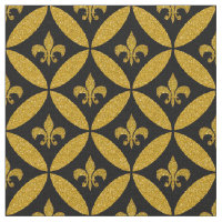 Fleur de Lis Eternity Motif Faux Gold | Noir