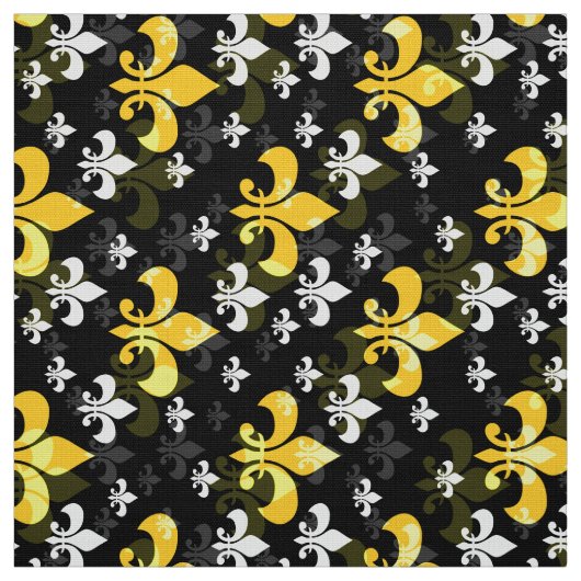 Tissu Fleur De Lis Jaune (Échantillon)