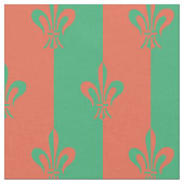 Tissu Fleur de Lis Mer Vert et Cuivre (Fermer)