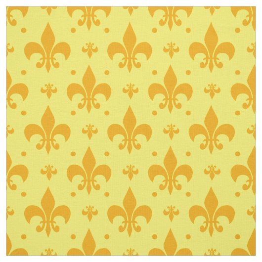 Tissu Fleur de lis Motif jaune (Échantillon)