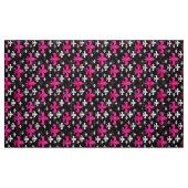 Tissu Fleur de lis noir rose (Fat Quarter)