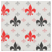 Tissu Fleur De Lis Noir Rouge (Fermer)