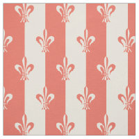 Fleur de Lis Off White & Terra Cotta Rouge