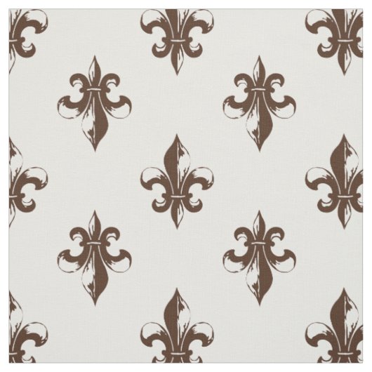 Tissu Fleur De Lis Pattern Brown (Échantillon)