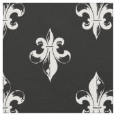 Tissu Fleur De Lis Pattern noir et blanc (Fermer)