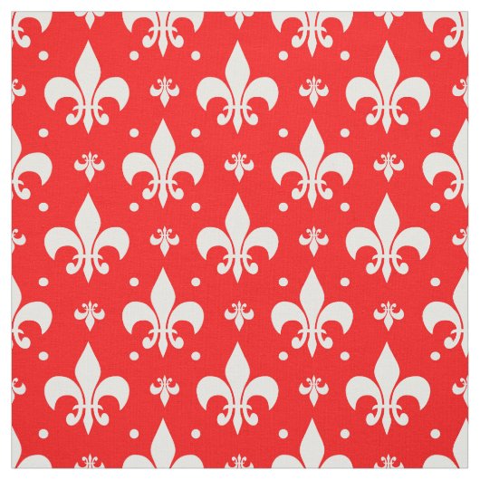 Tissu Fleur de lis rouge Motif (Échantillon)