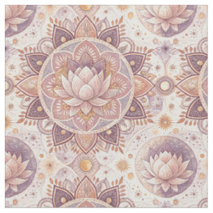 Tissu Fleur de Lotus Spirituelle - Motif Floral Mandala