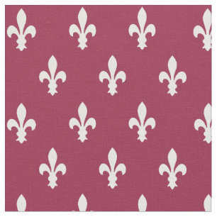 Tissu Fleur de Lys victorienne framboise