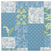 Tissu Fleur de mai Patchwork Faux Floral Bleu (Fermer)