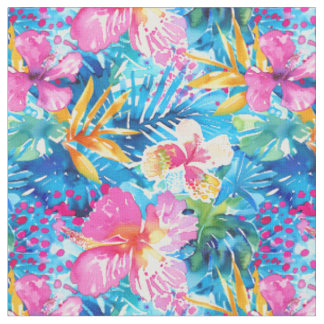 Tissu Fleur de paradis aquarelle