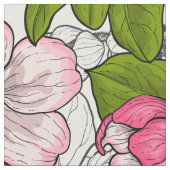 Tissu Fleur de pomme sur blanc (Fermer)