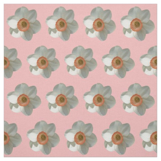 Tissu Fleur de printemps de jonquille rose (Échantillon)