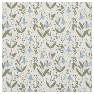 Tissu Fleur de style rétro vintage bleu rustique botaniq
