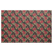 Tissu Fleur de travail Rouge Doré (Fat Quarter)
