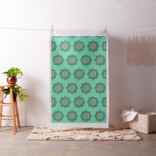Tissu Fleur de vie / Blume des Lebens Lotus turquoise