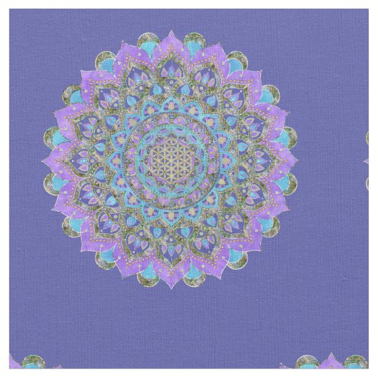 Tissu Fleur De Vie - Mandala India Style 2 (Fermer)