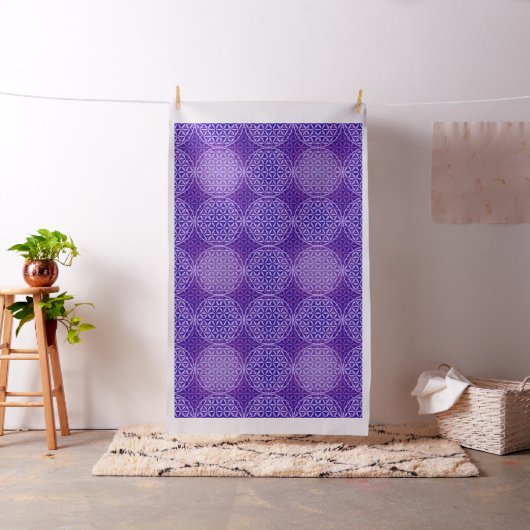 Tissu Fleur de vie - motif de timbre - violet (In Situ)