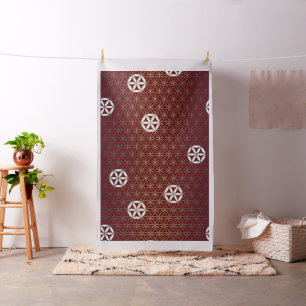 Tissu Fleur de vie - motif sans soudure - beige bleu