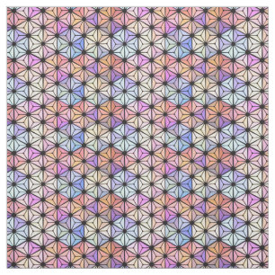 Tissu Fleur de vitrail multicolore