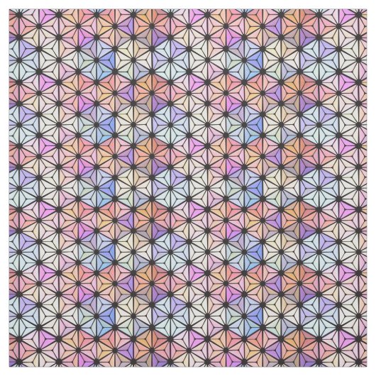 Tissu Fleur de vitrail multicolore (Échantillon)