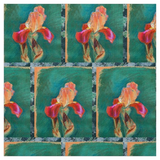 Tissu Fleur d'Iris colorée (Échantillon)